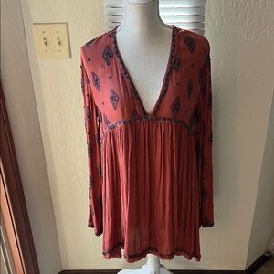 Women's Bohemian Red Top